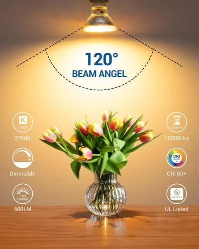 Vista 2 de DEWENWILS Bombillas GU10, bombilla LED GU10 regulable, 5W equivalente a 50W, 2700K, bombillas de luz suave y cálida, repuesto para iluminación
