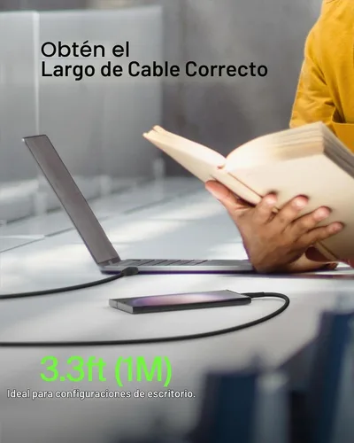 Vista 7 de Belkin BoostCharge - Cable USB-C a USB-C (1M/3.3 pies) para iPhone 17, iPhone 17 Pro, Samsung Galaxy S25, S24, Pixel 10 & 9, iPad Pro, Nintendo Negro