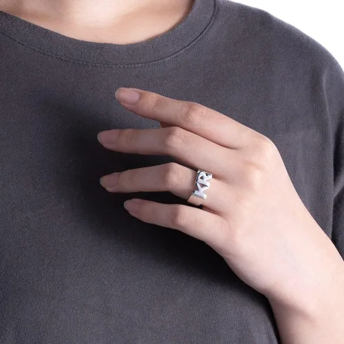 Vista 6 de AILIN Anillos personalizados con nombre de plata de ley 925 personalizados 1 2 3 iniciales anillos personalizados con dos nombres para mujeres
