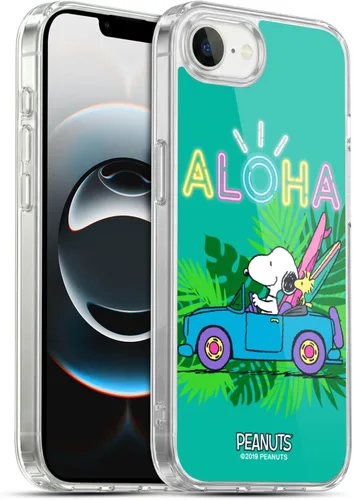 Vista 201 de Head Case Designs Funda de gel suave con licencia oficial de Peanuts Tropical Surf Snoopy Aloha Disco compatible con Apple iPhone 13 Mini Surf