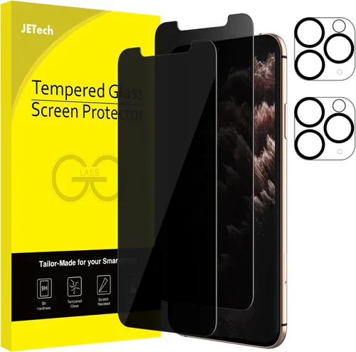 Vista 27 de JETech Protector de pantalla de privacidad para iPhone 11 de 6.1 pulgadas con protector de lente de cámara, película de vidrio templado antiespía