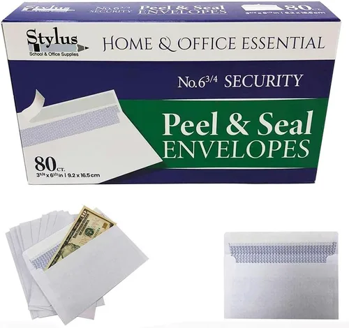 Vista 5 de 80 sobres blancos autoadhesivos para envío de cartas N6 3/4 3 5/8 x 6 1/2 pulgadas