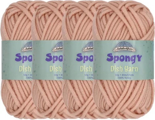 Vista 14 de JubileeYarn Hilo esponjoso para platos - 50 g/madeja de nylon grueso - paño de cocina - negro - 4 madejas