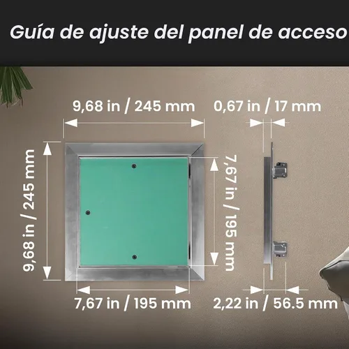 Vista 2 de Repa Market - Panel de acceso para paneles de yeso con marco de aluminio, cubierta de orificio de pared, panel de puerta de acceso con función