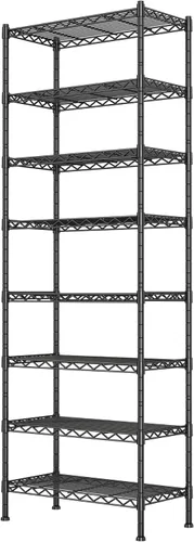 Vista 21 de GIOTORENT Unidades de Estantería Metálica de Pie de 5 Niveles, Estante de Alambre de Altura Ajustable Rack de Exhibición para Lavandería Baño Cocina