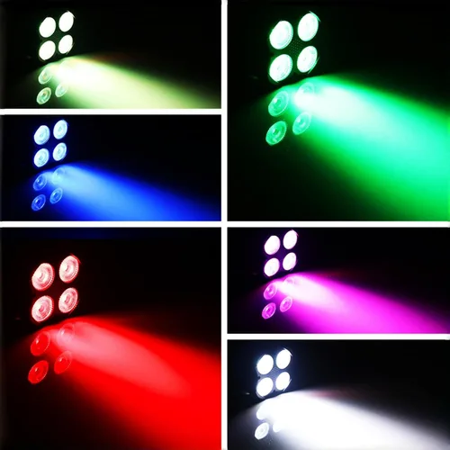 Vista 3 de AQOOL Stage Par Lights, RGBW 4-in-1 LED Par Light Stage Lights DMX Sonido activado, control remoto, múltiples modos, iluminación estroboscópica