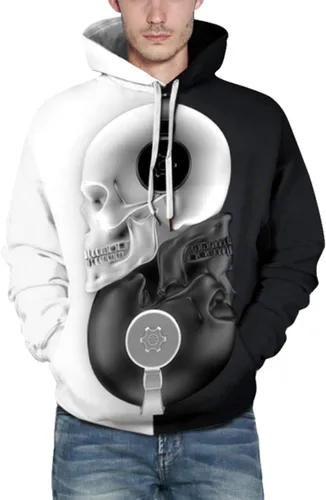 Vista 3 de Chaos World Men's Novelty Hoodie Realistic 3D Print Pullover Unisex Casual Sweatshirt