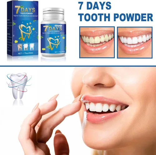 Vista 2 de Blanqueador de dientes en polvo, polvo de dientes de bicarbonato de sodio, sabor refrescante de menta, blanqueador de dientes eficaz, eliminación