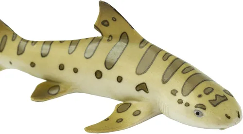 Vista 5 de Safari Ltd. Figura de tiburón leopardo – Figura detallada de plástico de 5.5 pulgadas – Divertido juguete educativo para niños, niñas y niños a