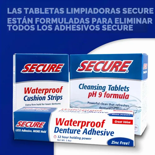 Vista 9 de Crema para dentadura postiza de Secure, 9002240001022, Un solo color, 1, 1 Sello impermeable - Ingredientes de grado alimenticio - Menos adhesivo