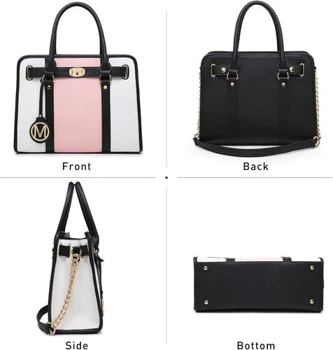 Vista 6 de Bolso de mano de moda para mujer con asa superior bolso de hombro bolso de trabajo con cartera a juego juego de 2 piezas