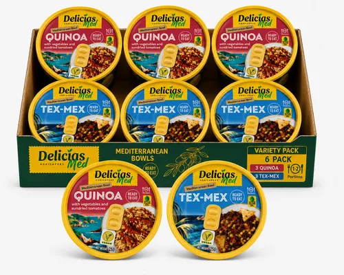 Vista 10 de Delicias Med Mediterranean Ready to Eat Meal, paquete variado, paquete de 6