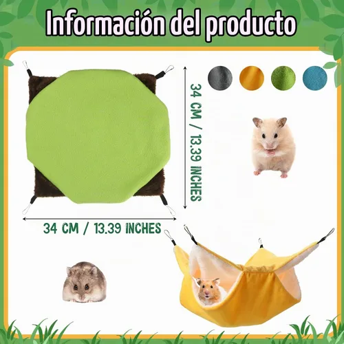 Vista 3 de Nuogo Hamaca de rata de conejillo de indias de 4 piezas para jaula