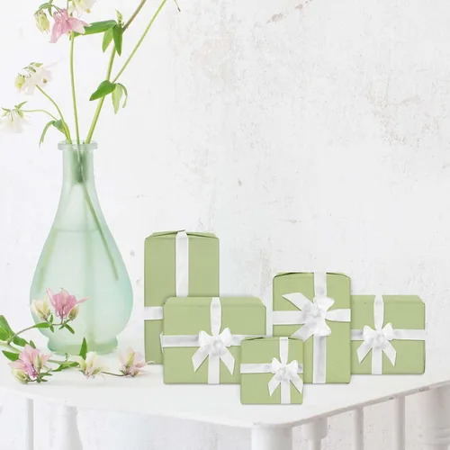 Vista 6 de Whaline 100 hojas de papel de seda verde salvia a granel, papel de regalo verde sauce, papel de regalo para manualidades, papel de seda verde