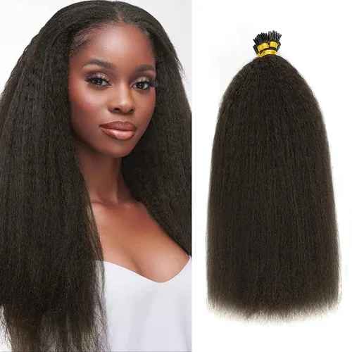 Vista 27 de Extensiones de cabello humano con micro anillo, lacio, rizado, color negro natural, largo microenlaces, extensiones de cabello humano para personas