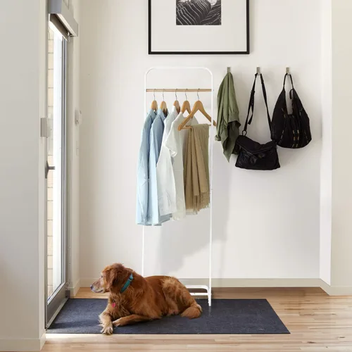 Vista 5 de JEFEE Perchero para colgar ropa, perchero simple para exhibición de almacenamiento de ropa, perchero de metal resistente, estantes de ropa de pie