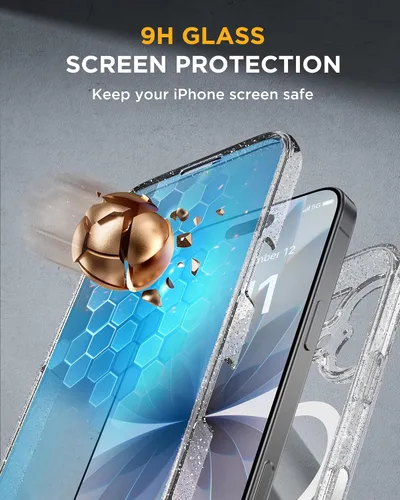 Vista 191 de Miracase Serie de vidrio para iPhone 11 de 6.1 pulgadas, funda protectora de cuerpo completo resistente mejorada con protector de pantalla de vidrio