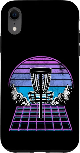 Vista 25 de Disc Golf Basket 90s Synthwave Sunset Retrowave Frisbee Golf Case for iPhone 17
