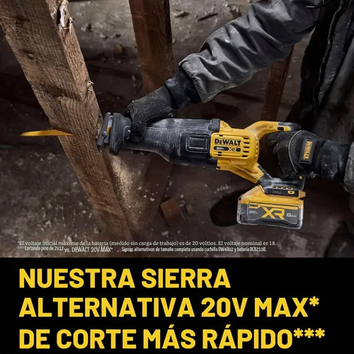 Vista 7 de DEWALT Kit de sierra recíproca inalámbrica XR de 20 V MAX XR POWERPACK con batería y cargador incluidos (DCS384WW1)