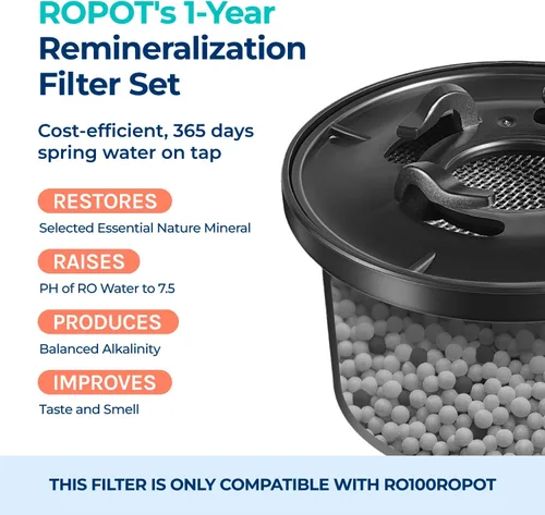 Vista 3 de Bluevua Paquete doble de filtros de remineralización, set de un año para RO100ROPOT, alcalino para filtro de ósmosis inversa, remineraliza y aumenta