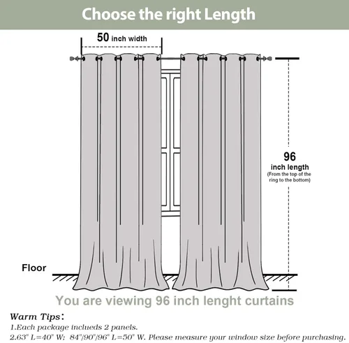 Vista 11 de OWENIE Cortinas 100% opacas de 63 pulgadas de largo, 2 paneles para dormitorio, sala de estar, cortinas superiores con ojales con aislamiento Negro