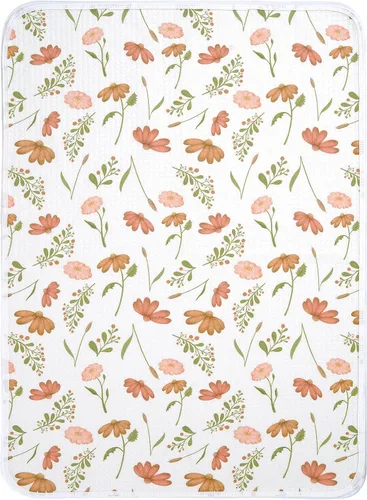 Vista 17 de haakaa Forros impermeables para cambiador (1 unidad, 19.7 x 27.5 pulgadas, flor de miel) Reusable Waterproof Baby Changing Mat with 100% Cotton