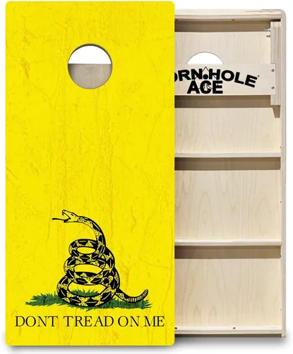 Vista 15 de ACE PRO American Flag Cornhole Board Set - No Bounce! Triple Wide Legs, 3/4" Baltic Birch Plywood, Handles, Regulation Size (4x2ft), Tournament