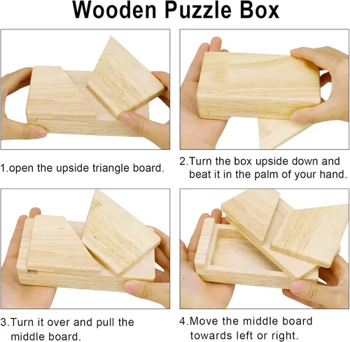 Vista 6 de Caja de Rompecabezas Imposible, Caja Secreta de Dinero, Mini Caja de Rompecabezas 3D, Cajas de Tarjetas de Efectivo Sorpresa, Caja Mágica de Madera