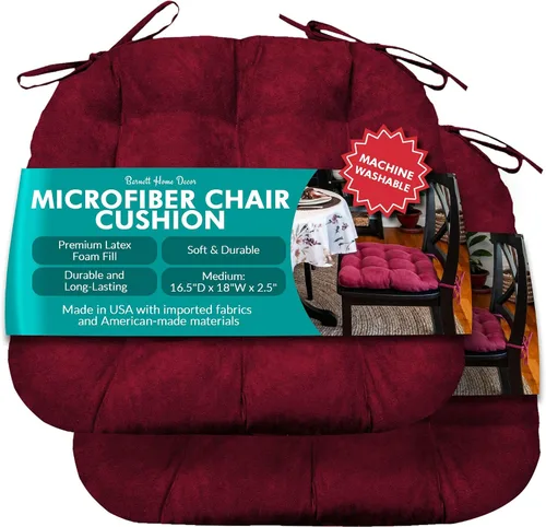 Vista 30 de Barnett Almohadilla para silla de comedor con lazos. Gamuza microfibra, microgamuza, reversible, relleno de espuma de látex, se puede lavar a Negro