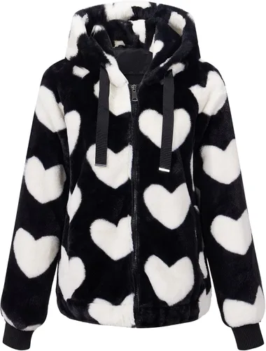 Vista 17 de Bellivera Abrigo de piel sintética para mujer con forro de oveja peluda, chaqueta de forro polar esponjosa y capucha con forro de sherpa Beige