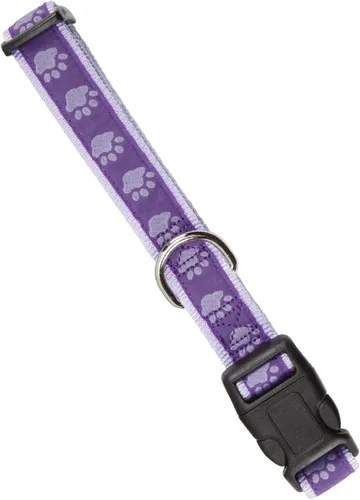 Vista 6 de Guardian Gear - Collar de perro de nailon con estampado de patas, se adapta a cuellos de 6 a 10 pulgadas, color negro