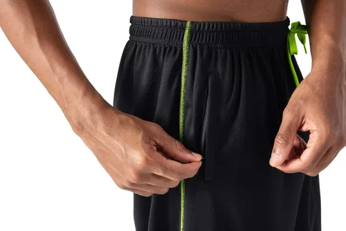 Vista 6 de EKLENTSON Pantalones de malla para hombre con cintura elástica y cordón