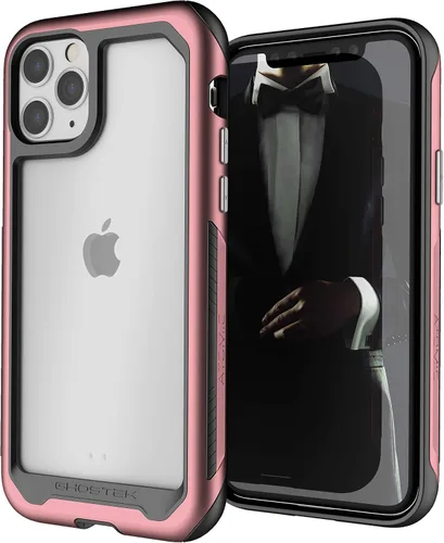 Vista 2 de Ghostek ATOMIC - Fundas delgadas y transparentes para iPhone 11 Pro para mujer, fundas protectoras de color rosa, protección a prueba de golpes