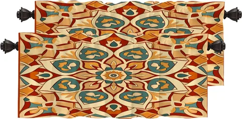 Vista 184 de Cortinas opacas de poliéster multicapa marrón con diseño de bosque natural, 2 unidades, 26 x 24 pulgadas