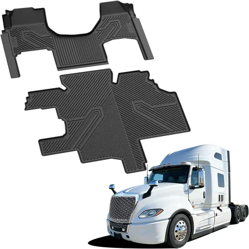 Vista 29 de LASFIT Alfombrillas para Freightliner Cascadia 2008-2017, protección para todo tipo de clima, revestimientos de automóvil de elastómero