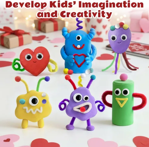 Vista 2 de Arcilla de secado al aire para niños, rellenos para calcetines para niños, kits de modelado de arcilla para manualidades DIY, regalos de Navidad