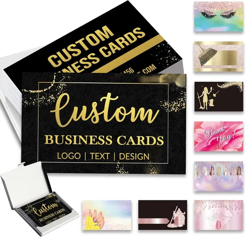 Vista 17 de Tarjetas de visita personalizadas con tu logotipo, tarjeta impresa personalizada para fotos de pequeñas empresas, frente y trasera, impermeable