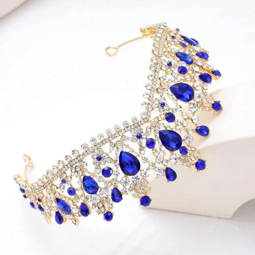 Vista 7 de Kamirola - Corona de reina y tiara corona de princesa para mujeres y niñas, diademas de cristal para novias, disfraces góticos de Halloween