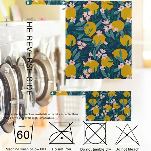 Vista 6 de visesunny Lemon Floral - 2 bolsas húmedas con bolsillos con cremallera, lavable, reutilizable, espaciosa para viajes, playa, piscina, guardería
