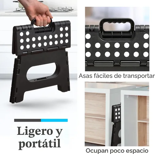 Vista 6 de Handy Laundry Taburete plegable de paso - Taburete plegable lo suficientemente resistente para apoyar a adultos y lo suficientemente seguro