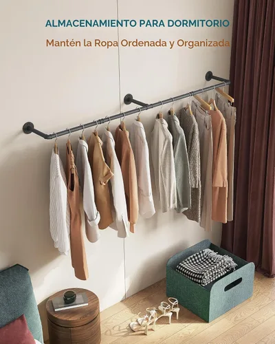 Vista 8 de OROPY - Perchero industrial de 65.7 pulgadas para colgar ropa
