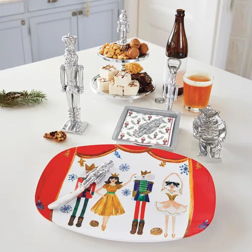 Vista 2 de MARIPOSA NUTCRACKER SIGNATURE SERVILLETA SET PLATA BRILLANTE REGALOS CAJA DE SERVILLETA Y JUEGO DE PESAS ALUMINIO DE SANDCAST RECICLADO
