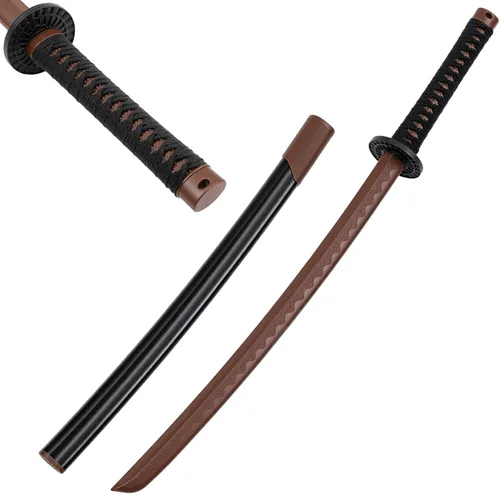 Vista 8 de Seenelling Espada katana de polipropileno con funda de ABS para entrenamiento japonés, espada samurái, entrenamiento de práctica marcial, espada