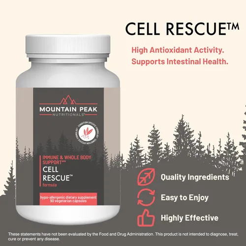 Vista 2 de Mountain Peak Nutritionals Cell Rescue - Suplemento antioxidante de apoyo inmunológico con cúrcuma, raíz de jengibre y bromelina, apoya la salud