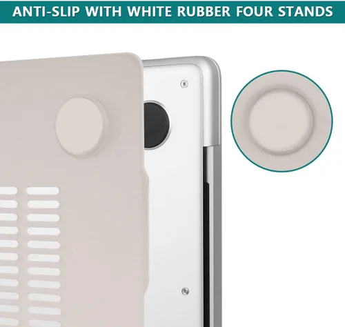 Vista 5 de Teryeefi Funda compatible con M3 MacBook Air de 15 pulgadas 2023 2024 versión A3114/A2941, carcasa rígida de plástico con cubierta de teclado