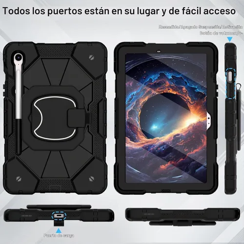 Vista 6 de WESOROL Funda para Samsung Galaxy Tab S10 Lite/S10 FE/S9 FE/S9 10.9/11 pulgadas (2025/2023), Funda para Tableta Galaxy Tab S9 a prueba de golpes