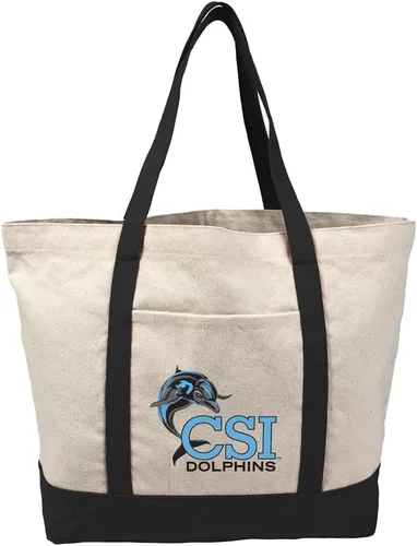 Vista 168 de Campus Lab Bolsa de lona con logotipo primario colegiado con bolsillo externo, bolsa de hombro reutilizable para ir de compras, playa Águilas A&m