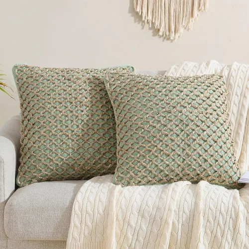 Vista 28 de Boho Living Jada - Funda decorativa para almohada, incluye acento, diseño tejido premium, decoración para sala de estar, (2) funda de almohada de 20