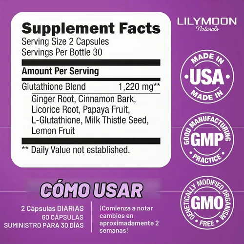 Vista 8 de LILYMOON Píldoras Blanqueadoras de Glutatión Píldoras para Blanquear la Piel - Fórmula para Blanquear la Piel - Píldoras de Glutatión para Blanquear