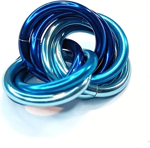 Vista 50 de Bola Fidget Möbii (MultiColor): Herramienta de juguete silenciosa para aliviar el estrés, ansiedad y estimular el ADHD para el hogar, viajes Cromo